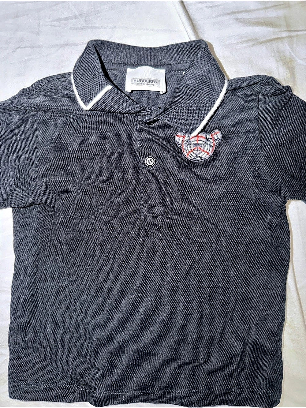 Burberry Kids Thomas Bear Motif Cotton Piqué Polo Shirt Thomas Bear Motif Polo